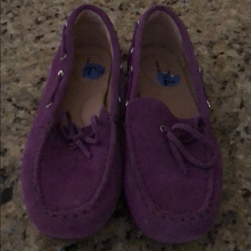 Purple lands end suede loafers 7.5